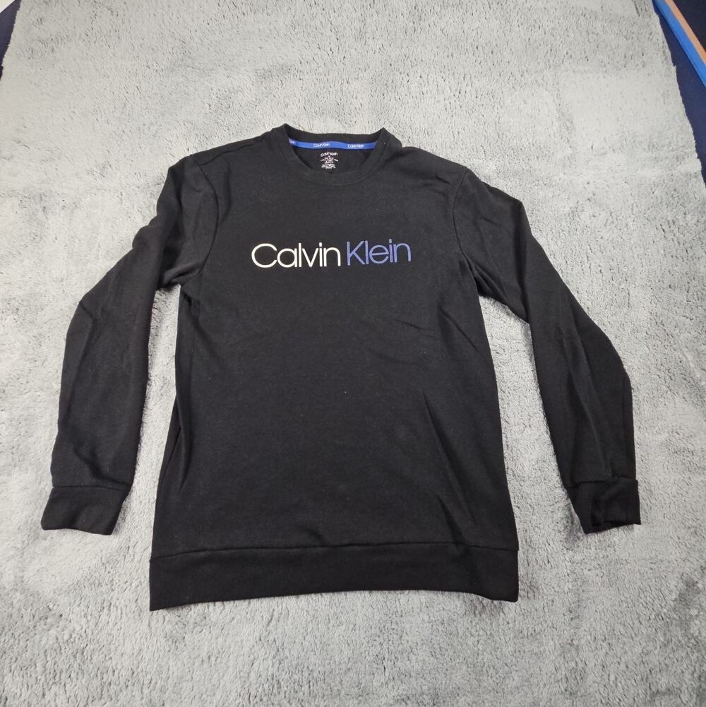 Mens Medium Black Long Sleeve Casual Crewneck Shirt by Calvin Klein